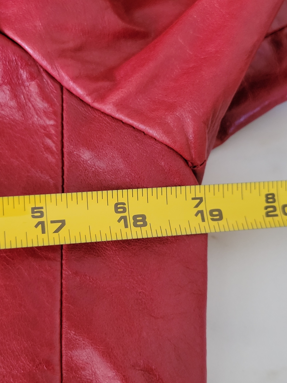 Vintage IDENTIFY Red Leather Matrix Trench Coat Sz 8 Canada Swiss Riri Zipper - Picture 12 of 16